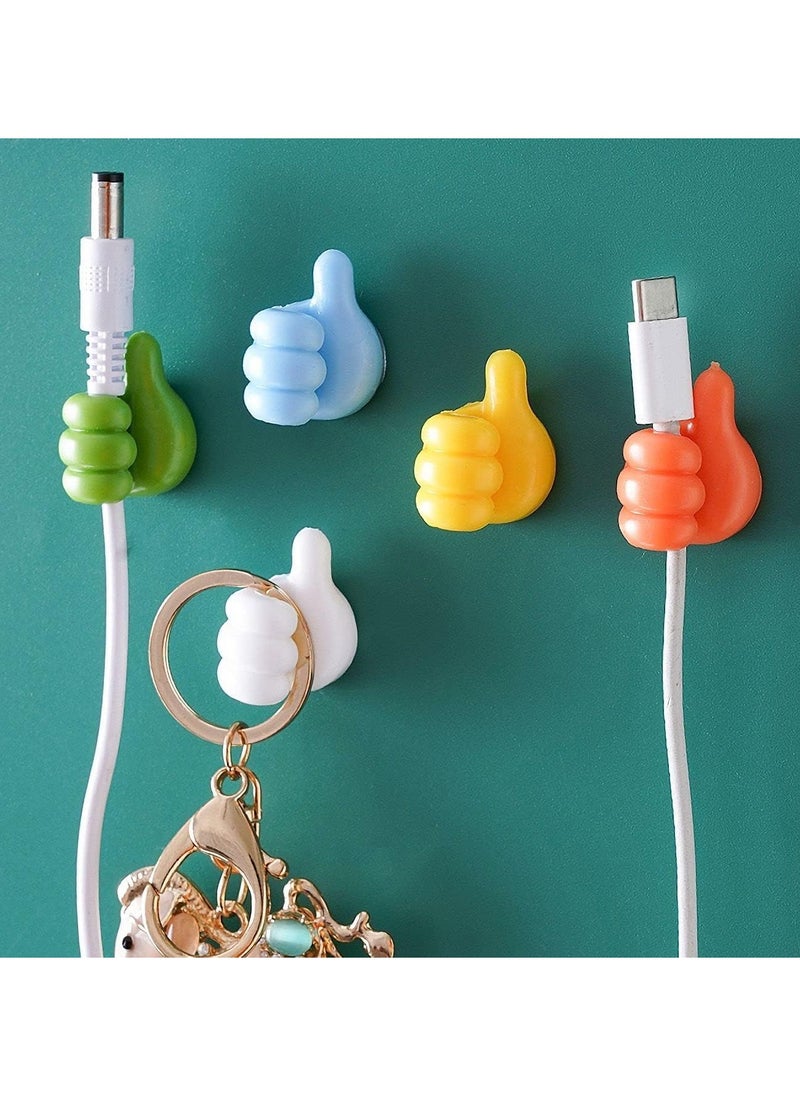 Creative Hanging Thumb Wall Hooks Shiny Multifunctional Without Nails Charging Cable Hanging Hooks for Car Student Dormitory Kitchen Bedroom Car 10pcs Multicolor  - Image 2