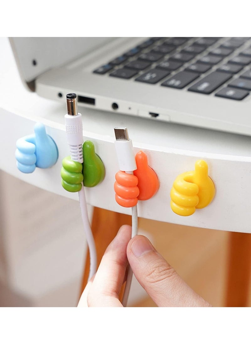 Creative Hanging Thumb Wall Hooks Shiny Multifunctional Without Nails Charging Cable Hanging Hooks for Car Student Dormitory Kitchen Bedroom Car 10pcs Multicolor  - Image 4