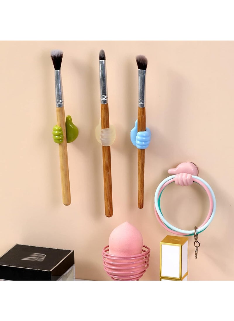 Creative Hanging Thumb Wall Hooks Shiny Multifunctional Without Nails Charging Cable Hanging Hooks for Car Student Dormitory Kitchen Bedroom Car 10pcs Multicolor  - Image 5