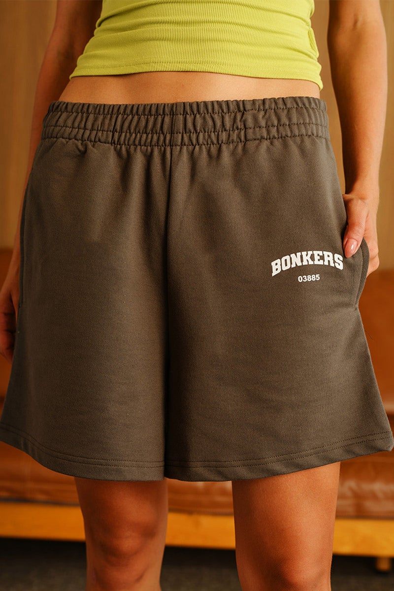 Bonkers Corner Fog Olive Lounge Shorts for Women's - Image 1