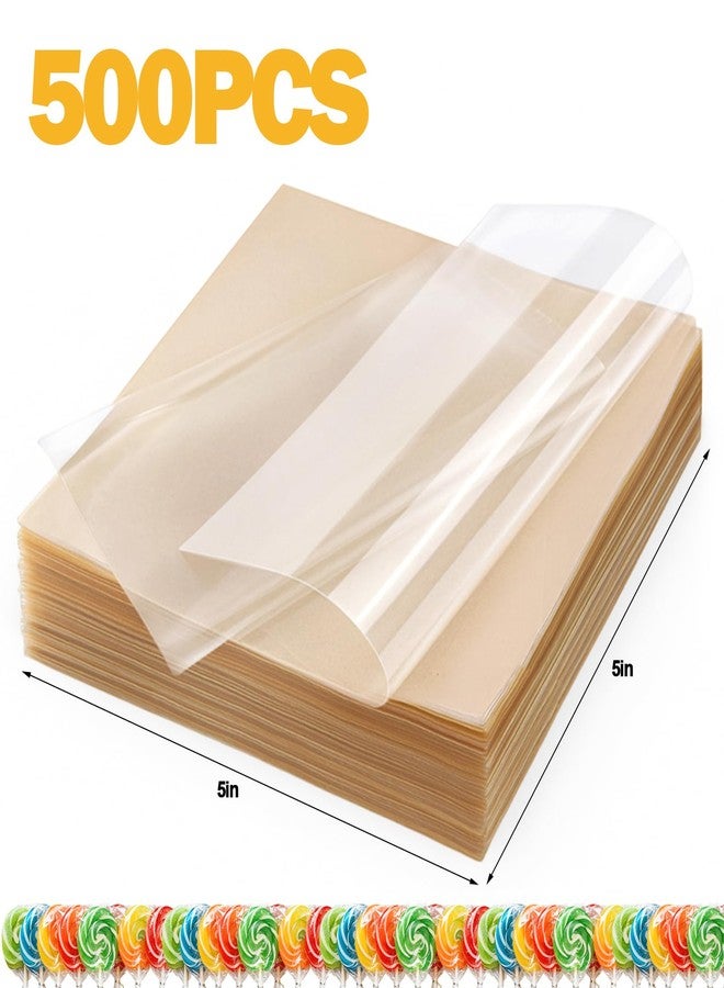 Juome Candy Wrappers for Homemade Candy, 500 Sheets Caramel Wrappers, 5"x5" Natural Clear Cellophane Candy Wrapping Paper for Lollipop Chocolate Candy Making Accessories Supplies - Image 5