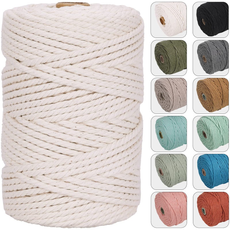NOANTA 4mm 109yards Macrame Cord Natural Color Cotton Rope for Wall Hanging, Plant Hangers, Crafts, Knitting - Image 1