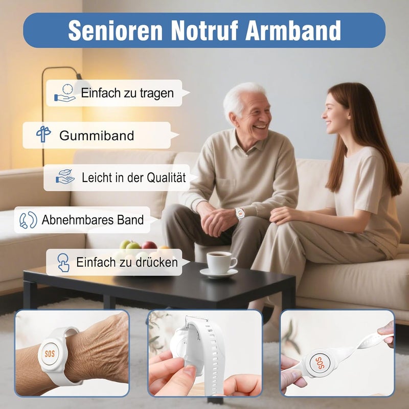 ChunHee Emergency Bracelet with Wireless Call Buttons for Nursing - Waterproof - 500 Feet Range Cannot Be Purchased Alone; Must Be Used In - Image 3
