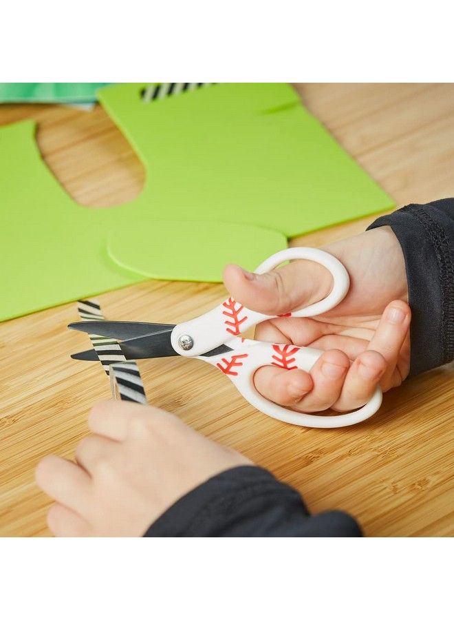 Fiskars Kids Scissors Scissors For School Pointed Tip Scissors 5 Inch Sport Mvp Non Stick Blades 3 Pack Soccer/Baseball/Softball/Basketball - Image 4