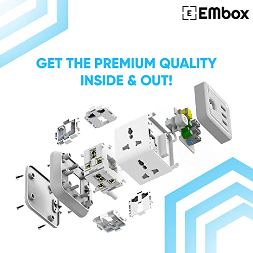 EMBOX Cube Extension Board 5 Meter Cable (QC 3.0)| 2500W Heavy Duty Extension Board with USB Type C Universal Sockets & Master Switch |Compact Extension Cord Safety Shutter & Overload Protector - Image 3