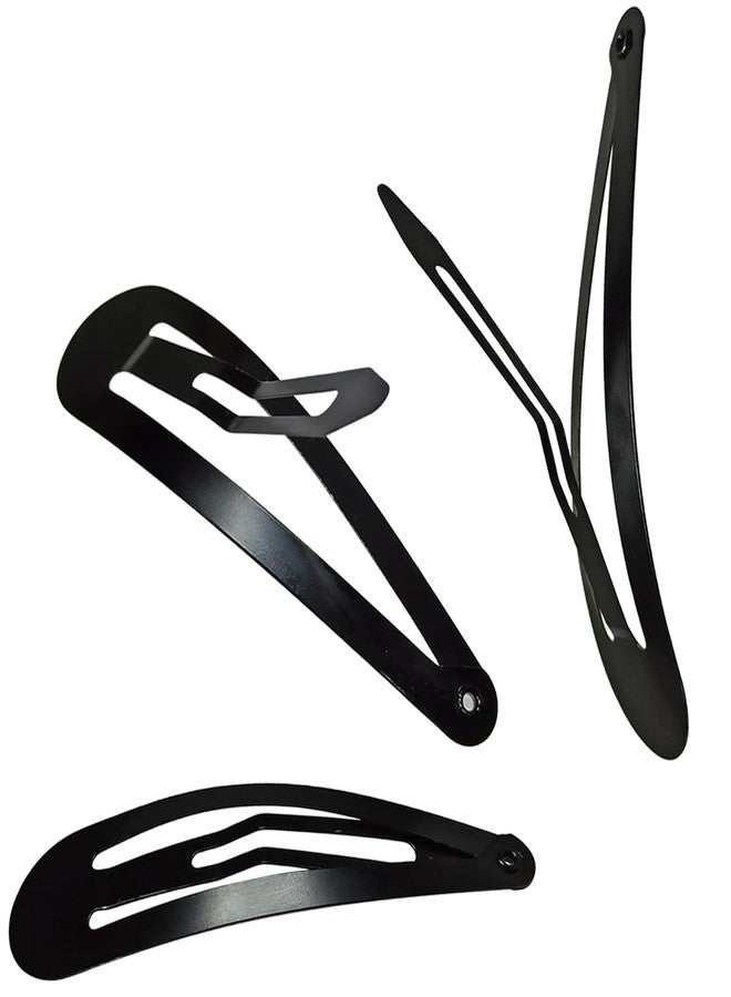 yuntop 30 Pcs Snap Hair Clips, 3.1 Inch Big Size Barrettes Women No Slip Metal Snap Hair Clips Large Hair Pins(Black) - Image 5