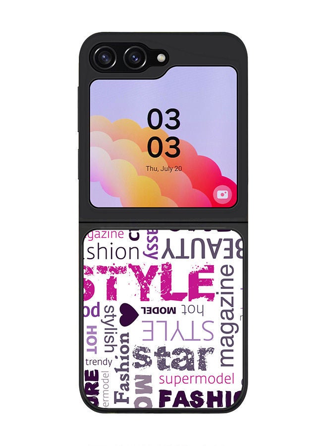 Stylizedd Rugged Black edge case for Samsung Galaxy Z Flip5, Slim fit Soft Case Flexible Rubber Edges Anti Drop TPU Gel Thin Cover -  Fashion Statement - Image 1