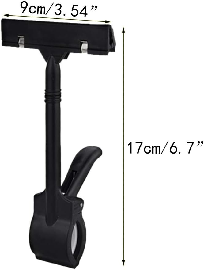 OUKEYI Plastic Merchandise Sign Clip Rotatable Pop Clip-on Holder Stand Price Display Holders Tag Clip ，Adjustable Clip Sign Pack of 10 lear - Image 2