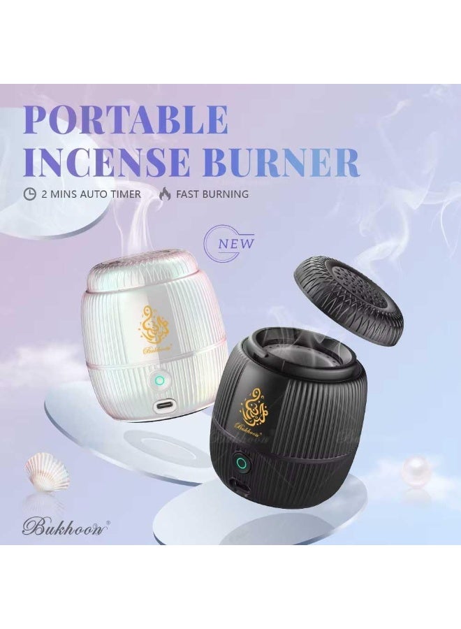 Bakhoor Newest Portable USB Smart Incense Burner, Rechargeable Mini Arabic Electric Oud Scent Holder, Electronic Bukhoor Diffuser for Home, Office, Car, Ramadan & Eid Gifts (Black) - Image 4