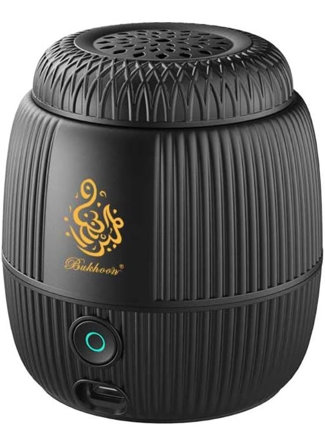 Bakhoor Newest Portable USB Smart Incense Burner, Rechargeable Mini Arabic Electric Oud Scent Holder, Electronic Bukhoor Diffuser for Home, Office, Car, Ramadan & Eid Gifts (Black) - Image 2