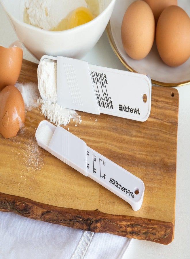 كيتشين أرت طقم ملاعق صغيرة وكبيرة قابلة للتعديل من KitchenArt، مصنوع من البلاستيك، قطعتان، أبيض، 9 × 3.5 × 0.75 بوصة - Image 3