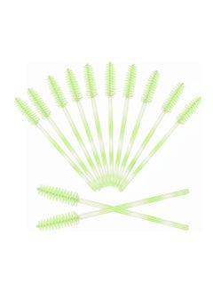 Generic Disposable green lash brushes, eyebrow spoolies for mascara wands, makeup tools - pack of 12 pcs.  - Image 1