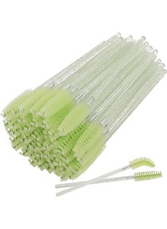 Generic Disposable green lash brushes, eyebrow spoolies for mascara wands, makeup tools - pack of 12 pcs.  - Image 2
