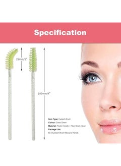 Generic Disposable green lash brushes, eyebrow spoolies for mascara wands, makeup tools - pack of 12 pcs.  - Image 5