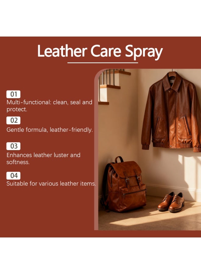 برونيزو Leather Care Spray - 100ML Leather Conditioner  Cleaner, Deep Care to Prevent Cracking  Aging, Enhances Shine for Furniture, Car Seats, Purses, Shoes  More - Image 5