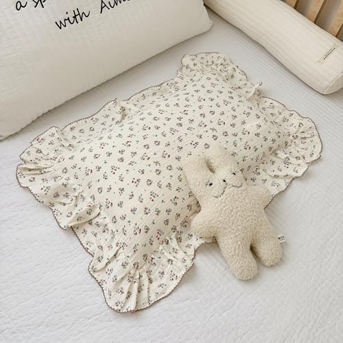 BuLuTu Girls Boys Kids Pillowcase Standard Size Floral Pattern 20x26 1 pc Soft Breathable Muslin Cotton Toddler Bed Pillow Cases Kids Bedding Room Decor Envelope Closure - Image 1