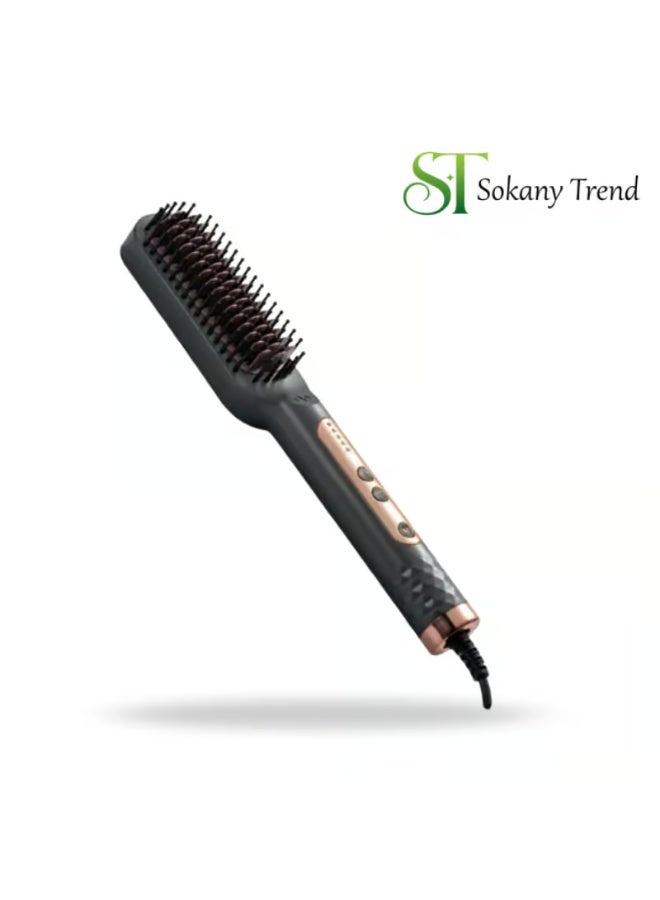 سوكاني فرشاة فرد الشعر SK-15008، مشط فرد أيوني 2 في 1 مع درجة حرارة قصوى 1080 درجة فهرنهايت، ذاكرة حرارية ذكية، تسخين سريع وإعدادات قابلة للتعديل لشعر ناعم وخالٍ من التجعد، فرشاة فرد شعر كهربائية احترافية بتقنية تسخين PTC، تصميم مضاد للحروق، شاشة رقمية ومقبض مريح لسهولة الاستخدام، نتائج صالونات التجميل الآمنة في المنزل. - رمادي - Image 2
