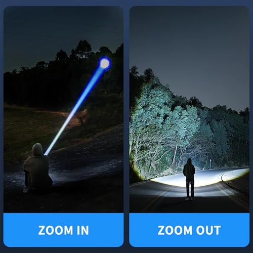 Kliffoo Rechargeable LED Torch Light, 3 in 1 Portable Handheld Flashlight with 3 Lighting Modes, Seat Belt Cutter, Glass Breaker, Long Distance Beam Range, Telescopic Zoom, Magnetic Base - Image 3