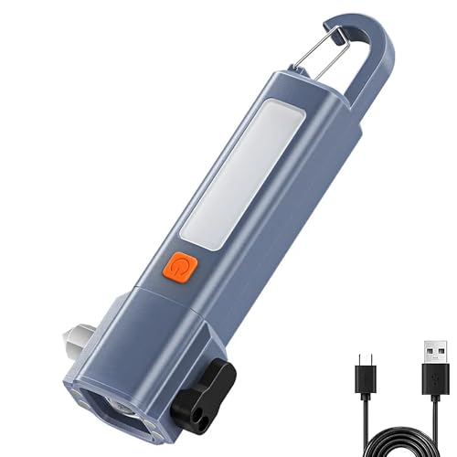 Kliffoo Rechargeable LED Torch Light, 3 in 1 Portable Handheld Flashlight with 3 Lighting Modes, Seat Belt Cutter, Glass Breaker, Long Distance Beam Range, Telescopic Zoom, Magnetic Base - Image 1