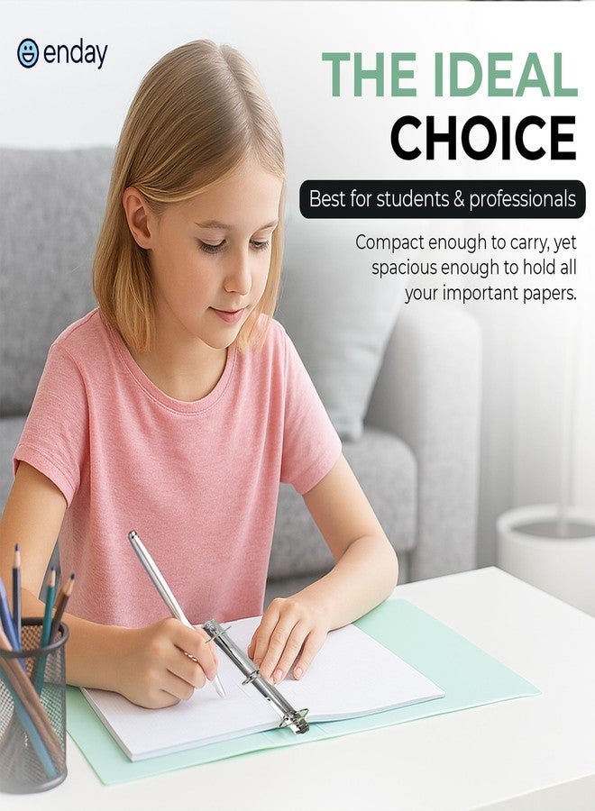 Enday 3 Ring Binder 1 inch (4 Pack) Pastel Flexible Binders Round Ring with Pocket, Holds 175 Sheets, for Home and School Supplies in Blue, Purple, Pink and Green - by Enday - Image 4