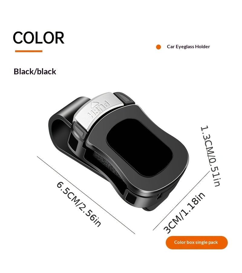 2PCS Black Car Sun Visor Glasses Holder Clip On Eyeglass Organizer for Truck RV Sedan - Image 2