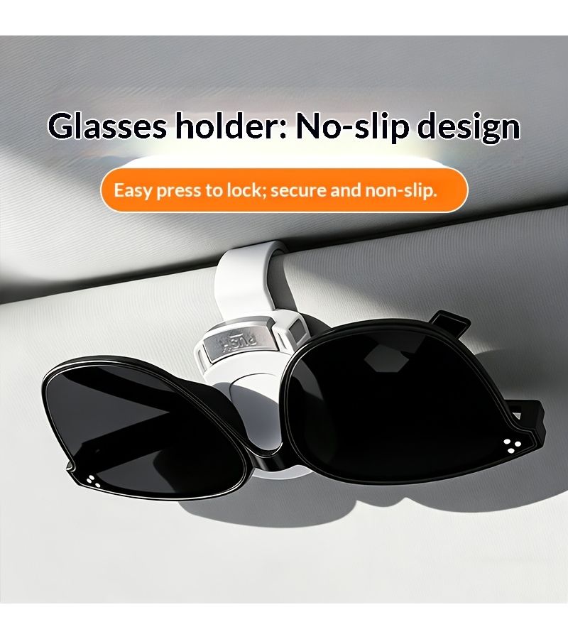 2PCS Black Car Sun Visor Glasses Holder Clip On Eyeglass Organizer for Truck RV Sedan - Image 1