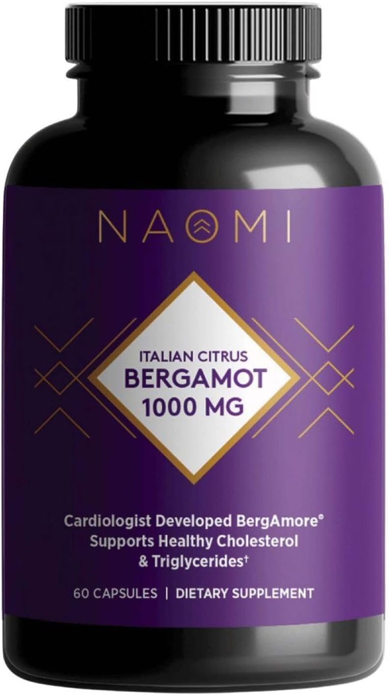 Naomi ناومي إيطالي برغموت الحمضيات 1000 ملغ مطور من قبل أطباء القلب الحائزين على جوائز بتركيز عالٍ مثبت سريريًا لدعم مستويات الكوليسترول الصحية والدهون الثلاثية وصحة القلب مع 7 بوليفينولات رئيسية إمداد لمدة 30 يومًا - Image 1