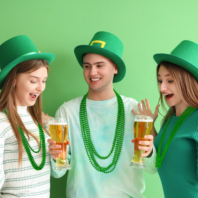 Huskein 200 PCS St Patricks Day Beads Necklaces, 33" Mardi Gras Beads, St Patricks Day Bead, Green Accessories Parade Favors Bulk for Wedding Birthday Party Favors - Image 5
