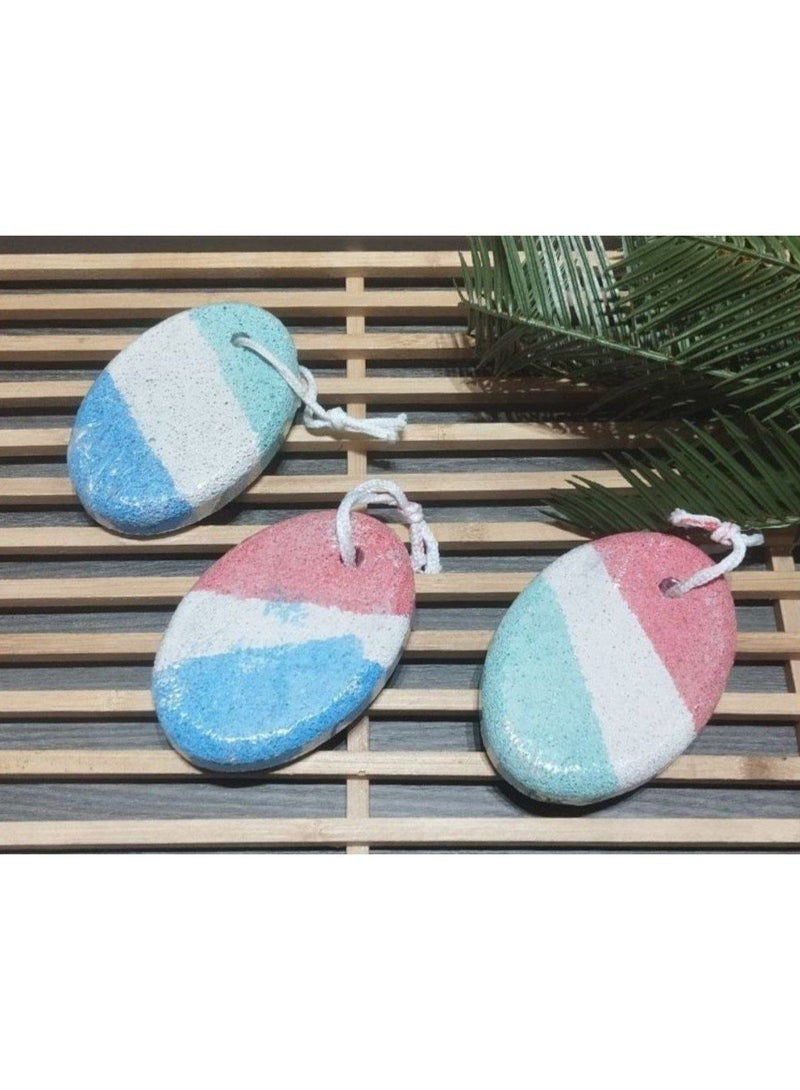 حجر خفاف ملوّن للتقشير وإزالة الجلد الميت – لتنظيف القدمين والكوع والكعب مع حبل تعليق – حجر صنفرة ناعم للنعومة والعناية اليومية - Image 3