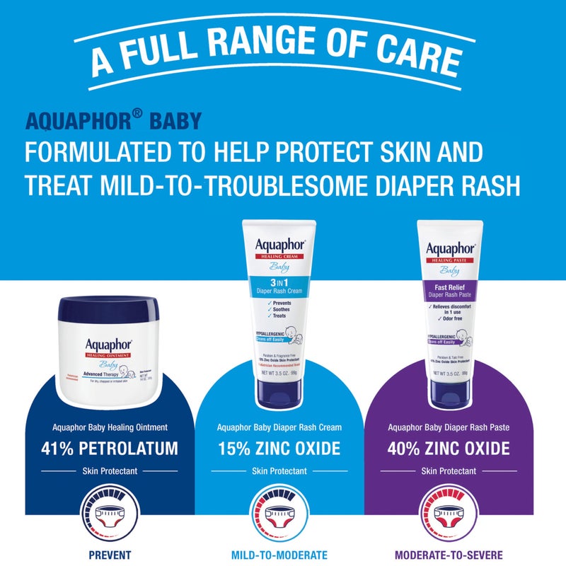 Aquaphor Baby Diaper Rash Cream, 3-in-1 Diaper Rash Relief, 3.5 Oz Tube, (Pack of 3) - Image 5