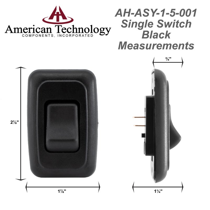 American Technology Components Single SPST On-Off Switch with Bezel, 12-Volt, for RV, Trailer, Camper (Black) - Image 4