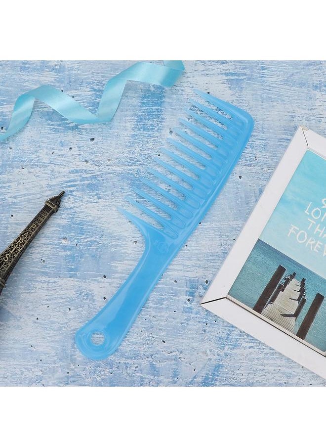 Thoraya Single Row Tooth Hair Massage Comb with Handle Beauty Tools for Dry Wet Curly(Blue)  - Image 3