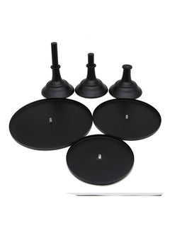 Arabest 3-Set Cake Stands, Black Dessert Display Plate Cupcake Stands for Baby Shower Wedding Birthday Party Celebration Home Decor  - Image 3
