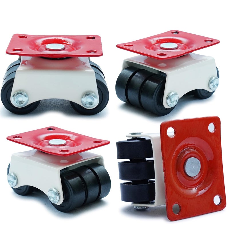Caneuf Six Wheel Mini Swivel Furniture Caster for Furniture Table Trolley 30 MM Black Set of 4 - Image 2