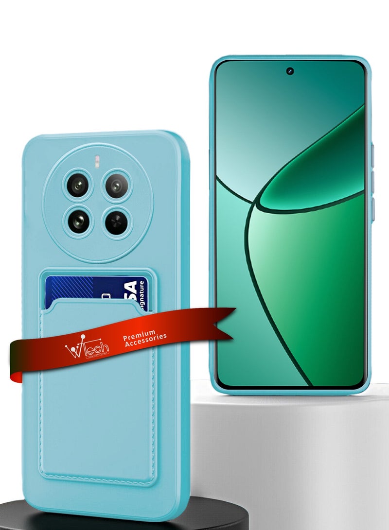 Wtech Silicone TPU With Card Holder Case Cover For Realme 12+ / 12 Plus 5G 2024 Sky Blue - Image 1