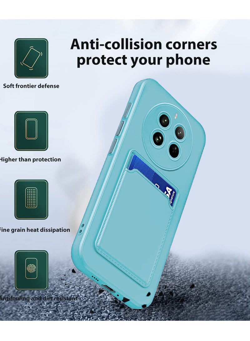 Wtech Silicone TPU With Card Holder Case Cover For Realme 12+ / 12 Plus 5G 2024 Sky Blue - Image 2