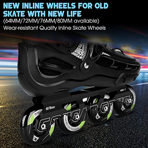 Kutrick 8 Pack Inline Skate Wheels 72mm 76mm 80mm Inline Replacement Wheels with ABEC9 Bearing for Roller blade Derby K2 Inline Skate- 85A Hardness for Indoor Outdoor Riding - Image 4