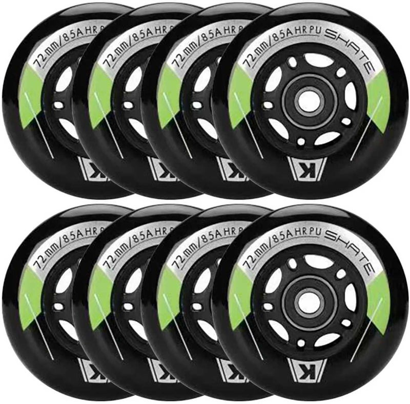 Kutrick 8 Pack Inline Skate Wheels 72mm 76mm 80mm Inline Replacement Wheels with ABEC9 Bearing for Roller blade Derby K2 Inline Skate- 85A Hardness for Indoor Outdoor Riding - Image 1