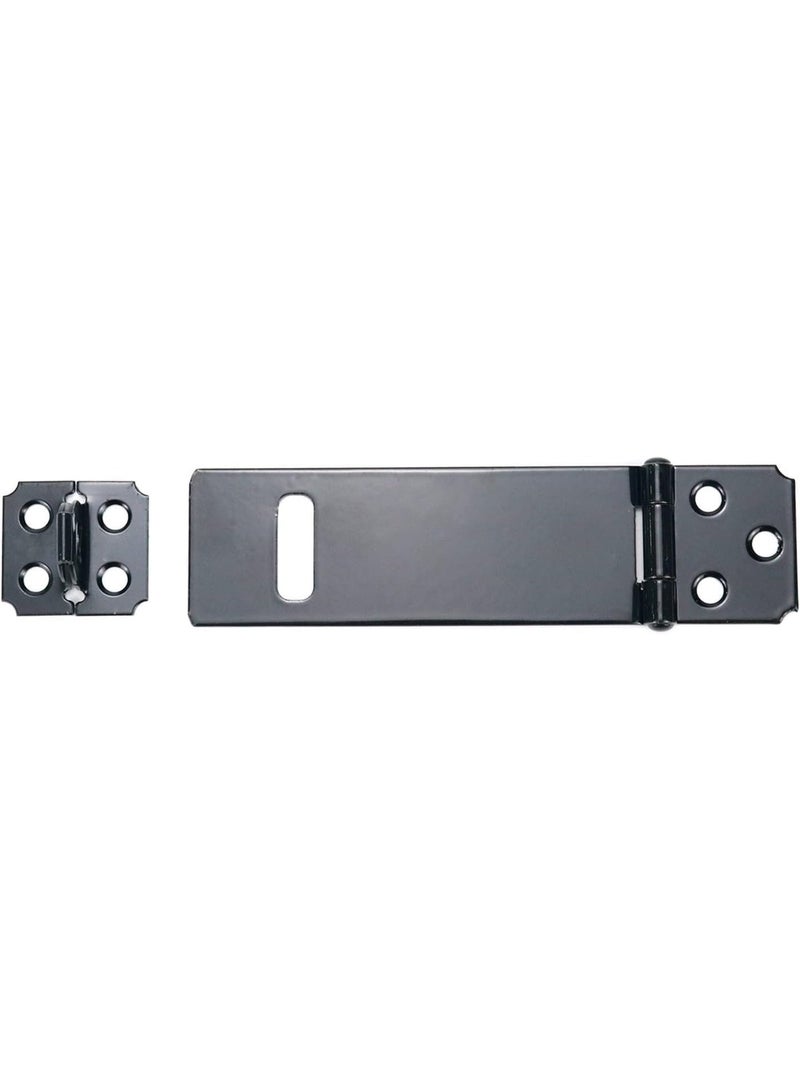 Emerald 4Inch Black Padlock Hasp,Door Slide Latch Lock Black Painted Iron Lock Black Iron with Screws for Home Yard Garden - Image 3