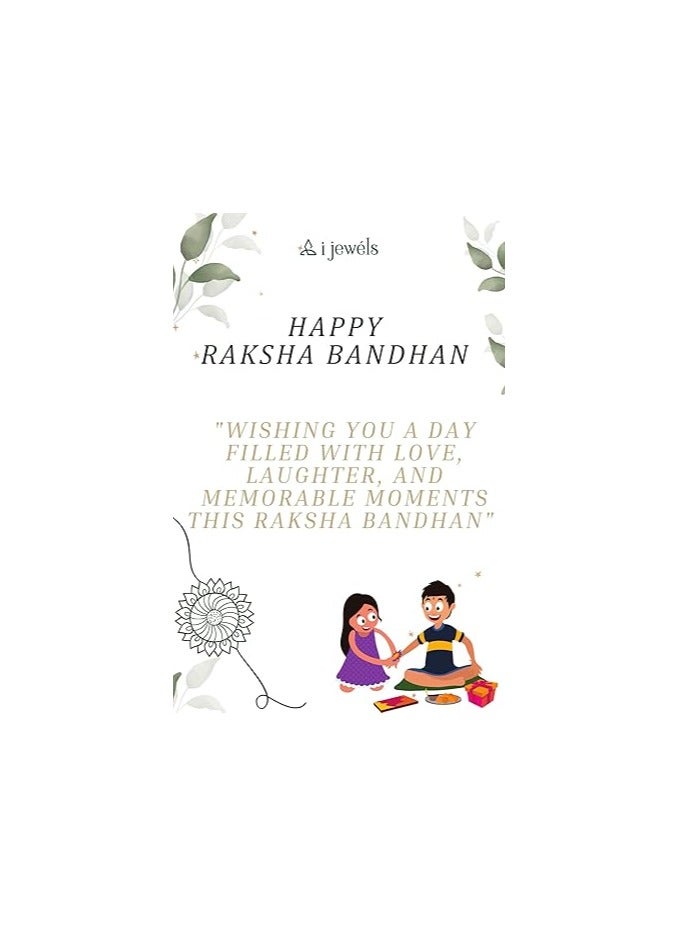isana I Jewels Designer Kundan Pearl Bhaiya Rakhi With Roli Chawal & Rakshabandhan Card for Brother/Bro/Bhai/Men - Image 4
