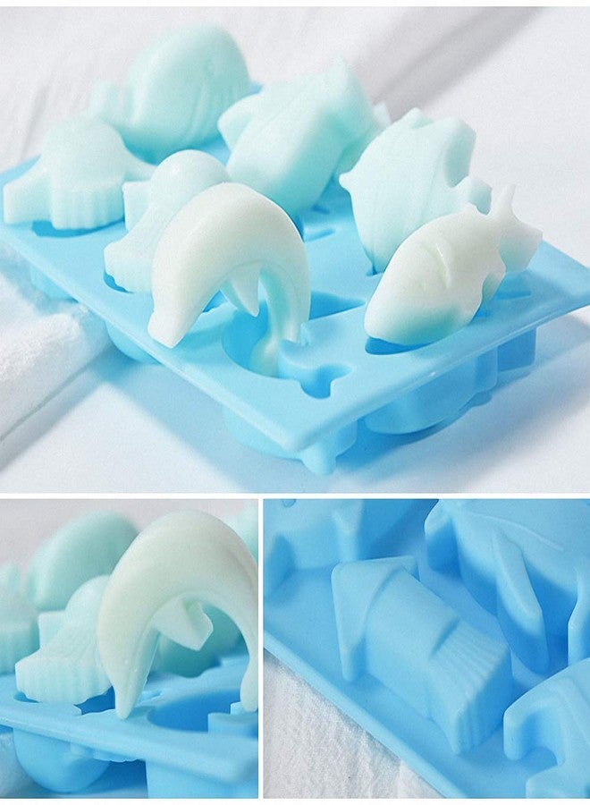 Fewo 2Pcs Marine Chocolate Mold, Under the Sea Animal Silicone Ice Cube Trays, Whale Fish Dolphin Penguin Squid Octopus Silicone Jello Candy Mini Soap Plaster Epoxy Resin Mold - Image 5