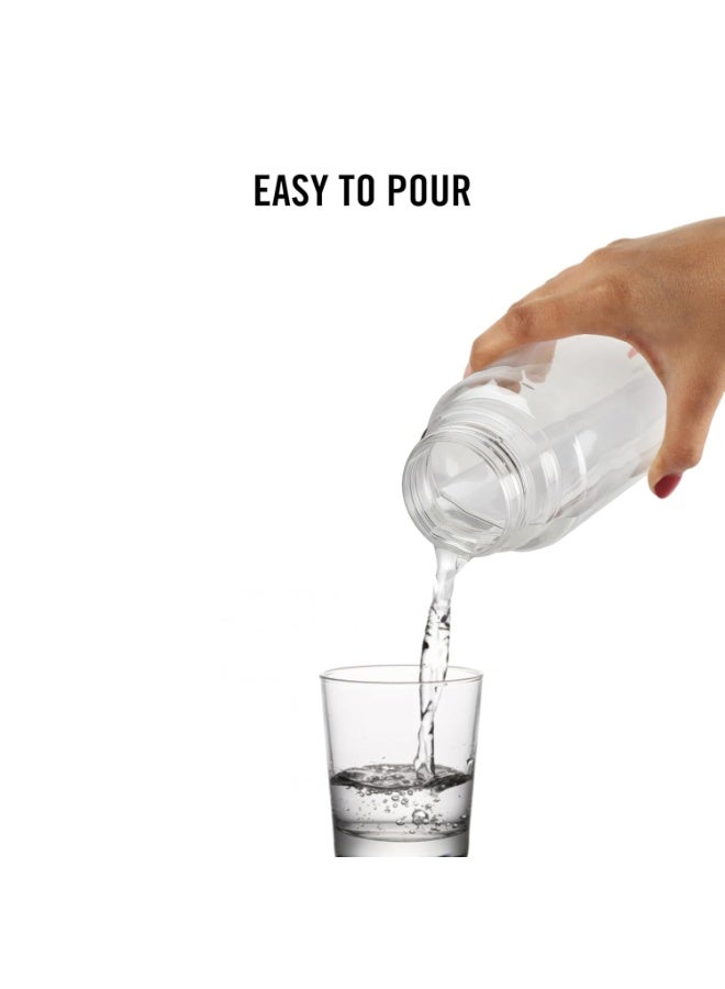 Cello H2O Round Unbreakable Plastic Water Bottle Premium Edition | Lid is sealed by a silicone ring | Leak proof & break-proof | 1 Liter | Clear - Image 5