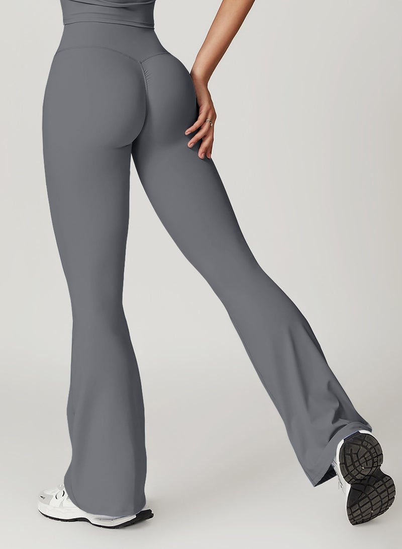 general Womens Flare Leggings Crossover Yoga Pants Push Up Wide Leg Trousers - Image 3