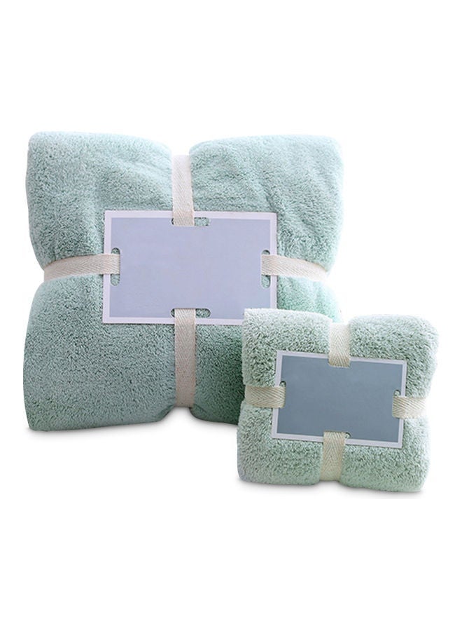 NIBEMINENT 2-Piece Bathroom Shower Towels Set Green 27.55 x 55.11inch