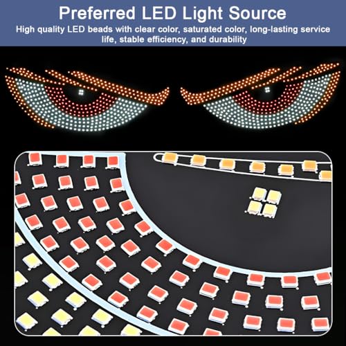 STHIRA® LED Devil Eyes Light for Car Window Demon Evil Eye Sign Lights Cars Back Windshield USB Road Rage Light up Flicker Signal Lighting Cool Fun Stuff Accessories Amber - Image 4