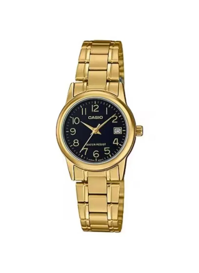 كاسيو Women's Analog Display Watch With Gold Stainless Steel Strap - LTP-V002G-1B