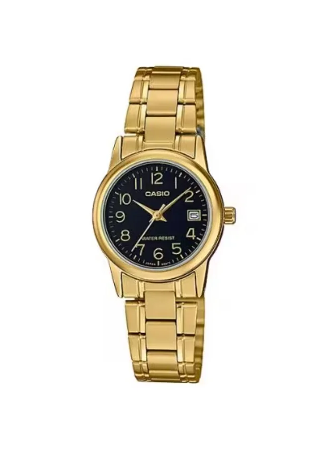 كاسيو Women's Stainless Steel Analog Watch LTP-V002G-1B - 25 mm