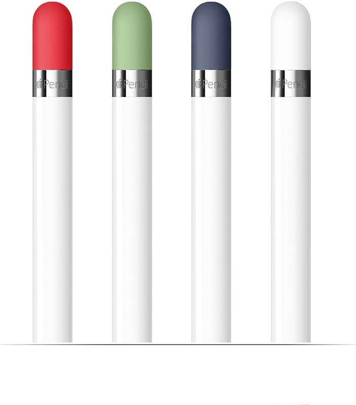 FRTMA Compatible with Apple Pencil Cap, 4 Colors Combo - Midnight Blue/White/Mint/Red - Image 2