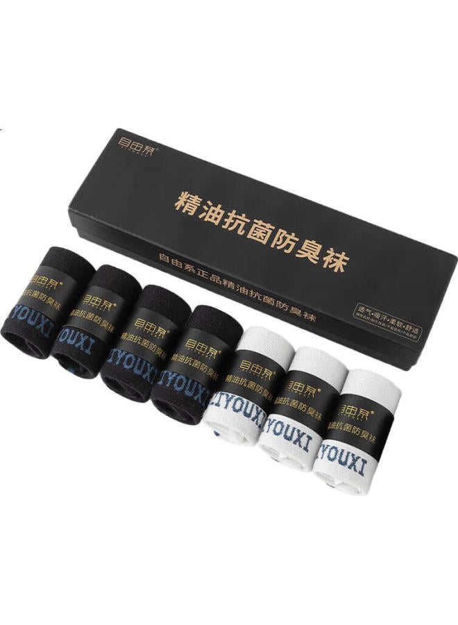 Men'S Cotton Socks With Artemisia Oil, Anti-Odor, Antibacterial, Anti-Pilling, Summer Sports Short Boat Socks, 7 Pairs Pack