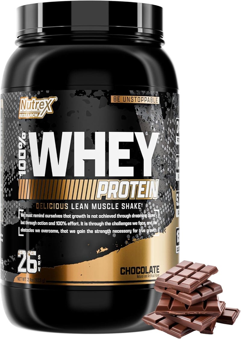 Nutrex Research مسحوق بروتين مصل الحليب بالشوكولاتة من نوتريكس ريسيرش 100 مكمل بروتين مصل الحليب  معزز لبناء العضلات  بروتين استعادة مع إنزيمات هضمية للرجال والنساء  25 جرام بروتين شوكولاتة  2 باوند - Image 1